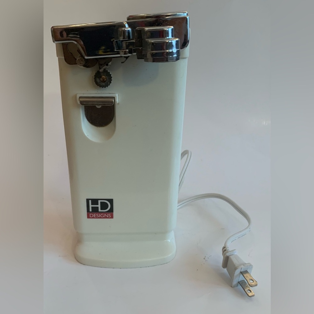 HD Designs Cream Colored Automated Electric Can Opener Knife Sharpener Working